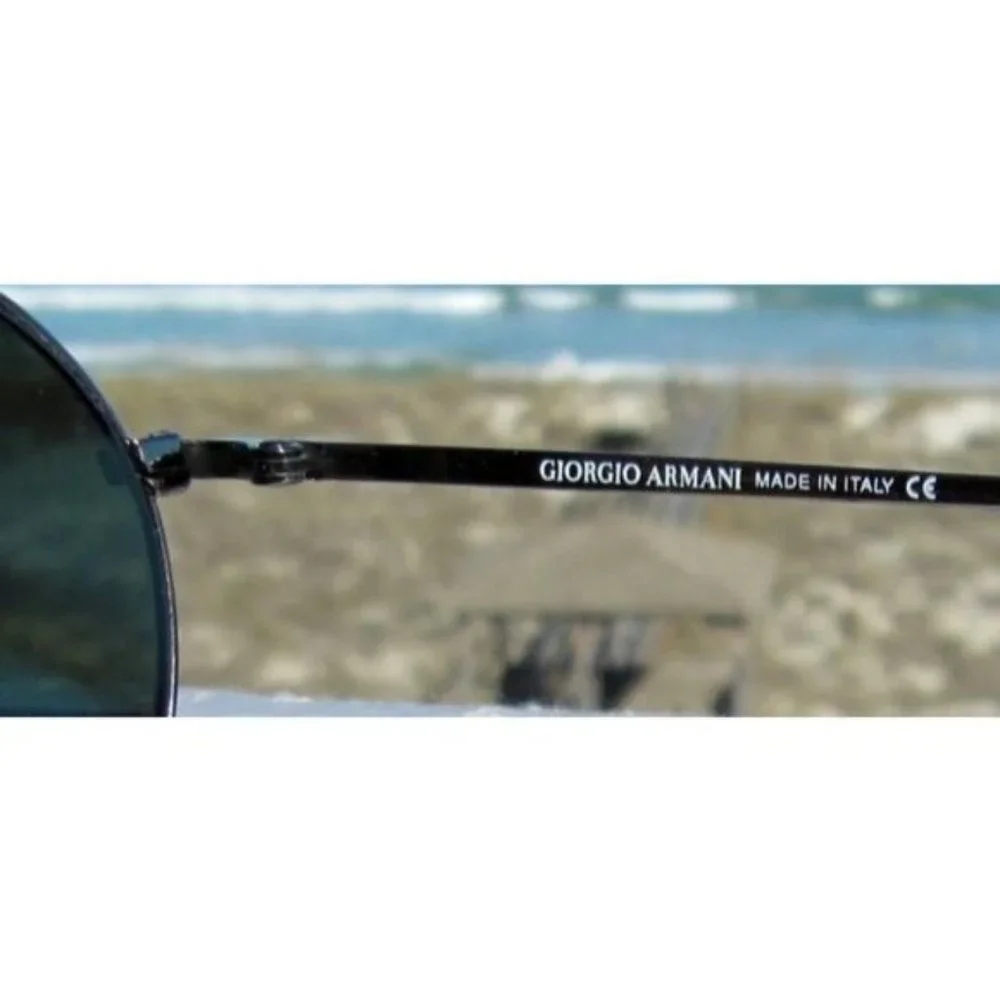 Giorgio Armani Vintage Gunmetal Frame Aviator Sunglasses 681 1144 Sz Small